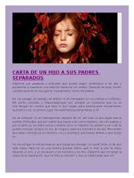 Carta De Un Hijo A Sus Padres Separados Pdf Adultos Amor