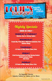 Louie S Sports Bar Menu 1 Eat Upstairs Backyard Grilling Backyard Grilling Menu