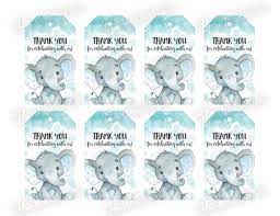 These darling free baby shower printables will help make the task a lot easier. Elephant Baby Shower Gift Tags Boy Thank You Favor Tags Etsy Elephant Baby Shower Boy Free Baby Shower Printables Elephant Baby Shower Theme Boy