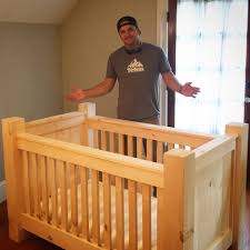 See what's tempting to grab and pull, what's at eye level, and what could injure them. My Rustic Homemade Diy Baby Crib For Our Dudes Mountain Ski Themed Nursery Diy Baby Furniture Baby Cribs Baby Room Diy