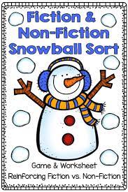 Fiction Vs Non Fiction Snowball Sort Nonfiction Library Skills Literacy Activities