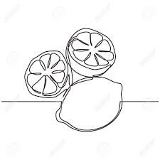 Continuous One Line Drawing Of Lemon Fruit Concept Of Fresh Line Drawing Line Art Drawings Single Line Drawing