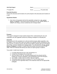 Maybe you would like to learn more about one of these? Cell City Project Name 7th Grade Psi Score 16 Points Total