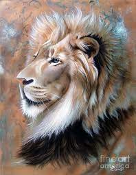 Copper King Lion Painting Copper King Lion Fine Art Print Big Cats Art Lion Artwork Lion Art