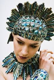 VAL Hunt of ArtHunt a creative recycling artist What's On current  exibitions of Jewellery and Hats from drink cans and selected rubbish.