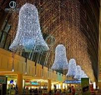 Street Mall Hanging Christmas Bells Decoration LED Bells Motif Light Street  Scene Festival Luminous Decoration