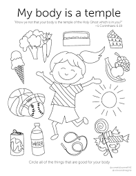 My Body Is A Temple Coloring Page Lds Coloring Pages Lds Primary Lessons Lds Primary Lesson Helps