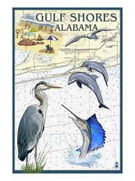 Gulf Shores Alabama Nautical Chartby Lantern Press