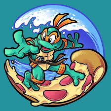 It Takes The Agility Of A Ninja To Surf A Gnarly Wave On A Slice Of Cooked Dough With Topping Ninja Turtle Tattoos Ninja Turtle Drawing Ninja Turtles Art Draw