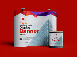 Free Expo Stand With Curved Display Banner Mockup Free Mockup Zonefree Mockup Zone In 2020 Display Banners Calendar Template Expo Stand