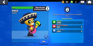 Poco is a rare brawler unlocked in boxes. Poco Characters In Brawl Stars Brawl Stars Guide Gamepressure Com