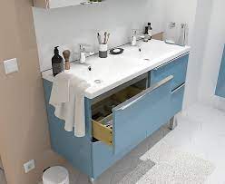 Szafka pod umywalkę imandra wisząca 120 cm drewno rozwiąże problem porannej kolejki do łazienki. Meuble Sous Vasque A Suspendre Goodhome Imandra Bleu 120 Cm Castorama