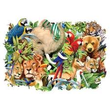 Wild Animal Collage Heat Press Transfer For T Shirt Tote Sweatshirt Fabric 272c Ab Whats Your Spirit Animal Animals Tropical Animals