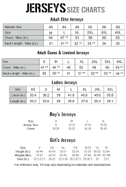 51 valid nfl jersey sizes chart