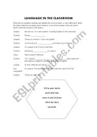 Classroom Language Esl Worksheet By Ureadanny