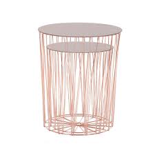 Designer copper desk lamp, bedside lamp, table lamp. 2pk Homcom Rose Gold Modern Style Bedside Tables On Onbuy
