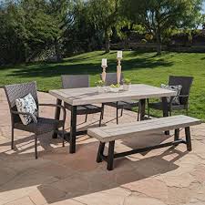 Rustic Brown Black Giantex Wooden Dining Bench Seating Chair Rustic Indoor Outdoor Furniture Patio Dining Chairs