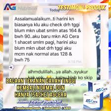 Cara menurunkan darah tinggi menggunakan buah penurun tekanan darah tinggi dapat dijadikan pengganti obat maupun sebagai terapi pendamping. Testimoni Ag Cera Darah Tinggi Ag Nutrition