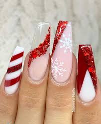 They give your nails additional strength and you can choose any length and. 57 Festive Christmas Nail Art Ideas Mismatched Pink Christmas Nails Best Acrylic Nails Ombre Nails Nail Art Designs Lipsticks