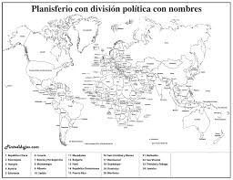 Existen diferentes tipos de planisferios según el tipo de información que muestren. Mapamundi Con Division Politica Y Nombres Brainly Lat
