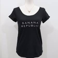 Banana Republic Women Black Short Sleeve Logo Malibu Tee T Shirt Sizes S M L Womens Black Shorts Banana Republic Women Shirt Size