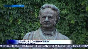 The novelist graeme gibson draped the flag of the united states. Citynews Toronto Video Why Is The Egerton Ryerson Statue On The Ryerson Univer Facebook