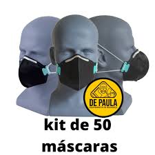 Preço baixo e entrega rápida. Kit De 50 Un Respirador Descartavel Pff2 Odor Organico Carvao Ativado Preta Lubeka
