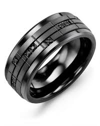 Men S High Tech Black Ceramic Black Diamond Wedding Ring With 10kt Black Gold Inla Black Diamond Wedding Rings Black Diamond Wedding Bands Mens Wedding Rings