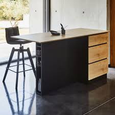 Coloris blanc meuble multi usages largeur 134. Ilot Central De Cuisine En Bois Naturel Mage Ilot Central De Cuisine Alinea