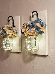 Beautiful Set Of 2 Wall Decor Hanging Distressed Sconces Etsy In 2020 Bathroom Wall Decor Art Flower Wall Decor Starry Lights