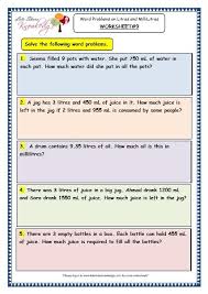 Measurement Of Capacity Word Problems On Litres And Millilitres Worksheet Word Problems Measurement Worksheets Word Problem Worksheets
