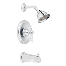 Moen Kingsley 1 Handle Posi Temp Tub And Shower Faucet Trim Kit In Chrome Valve Sold Separately T2113 The Home Dep Shower Tub Shower Fixtures Shower Faucet