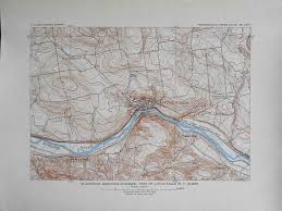 1908 Map Little Falls New York Ny Mohawk River New York Central And Hudson River Railroad Line Antique Original Lithograph