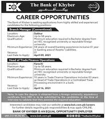 The bank branch manager responsibilities define the most common attributes of this job and the qualifications needed to become eligible for this highly coveted keeping these operations running at a smooth pace with ensured client satisfaction is the primary responsibility of a bank branch manager. Bank Of Khyber Jobs 2021 Sukkur Karachi Employeesportal