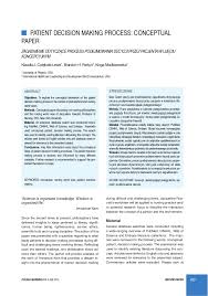 A 'read' is counted each time someone views a publication summary (such as the title, abstract, and list of authors), clicks on a this handout provides a detailed outline of how to write a conceptual academic paper for scholarly journal publication. Patient Decision Making Process Conceptual