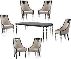 A complete french art deco dining suite with eight chairs all fancy wood. Casa Padrino Luxury Art Deco Dining Room Set Beige Black Silver 1 Dining Room Table 6 Dining Chairs Art Deco Dining Furniture Luxury Quality
