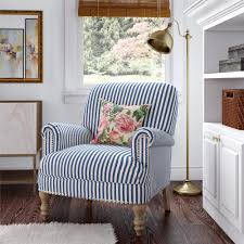 Woven Paths Accent Chair Blue Stripe Walmart Com Blue Accent Chairs Arm Chairs Living Room Accent Chairs