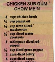 Chicken Subgum Chow Mein Historic Recipe Chow Mein Chow Mein Recipe Subgum Chow Mein Recipe