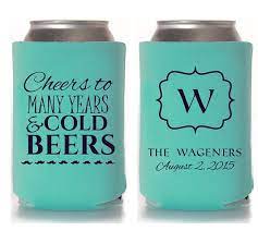Custom Wedding Koozie Cheers To Many Years And Cold Beers Wedding Koozie Monogram Koozie Personalized Wedding Koozies Custom Koozies Wedding Beer Wedding