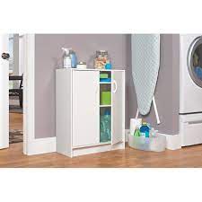 This two door storage organizer has a white laminated finish, and it comes with two adjustable shelves. Closetmaid Multi Purpose Laminated Wood 2 Shelf Stackable Cabinet Organizer White Closet Walmart Com Walmart Com