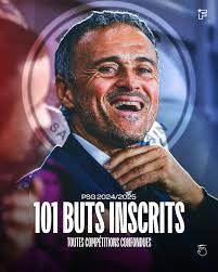 Le PSG a déjà inscrit 𝟭𝟬𝟭 𝗕𝗨𝗧𝗦 cette saison, toutes compétitions  confondues… et nous ne sommes qu'en février. 🤯❤️💙 Le Luis Enrique ball  porte (très) bien ses fruits. 😼