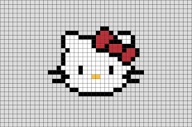 Hello Kitty Pixel Art Pixel Art Pattern Hello Kitty Crochet Easy Cross Stitch Patterns