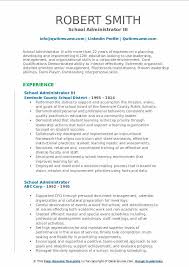 The sample test questions and answer sheet may help applicants become familiar with the format of. School Administrator Resume Samples Qwikresume