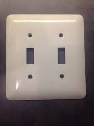 2 Gang White Toggle Light Switch Cover Wall Plates Switchplates Metal For Sale Online