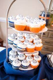 Navy Orange Baby Shower Orange Baby Shower Baby Shower Cupcakes Baby Shower