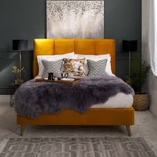 Order from us online today. Daisy Velvet Bed Mustard
