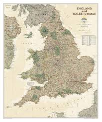 This map shows cities, towns, rivers, airports, railways, main roads, secondary roads in england and wales. England And Wales Ngs Executive Wall Map Paper Stanfords