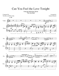 Beginner Can You Feel The Love Tonight Piano Sheet Music Print And Download In Pdf Or Midi Can You Feel The Love Tonight Taken From The Walt Disney Movie The Lion King How Are You Feeling Violin Walt Disney Movies