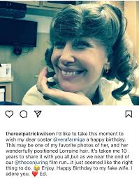Patrick Wilson congratulates his fake wife, Vera Farmiga, for her 52th  birthday : r/popculturechat