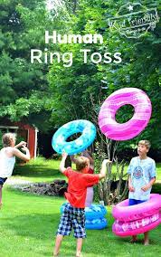 Human Ring Toss Game A Fun And Easy Summer Outdoor Game For Kids Summer Outdoor Games Water Games For Kids Outdoor Games For Kids
